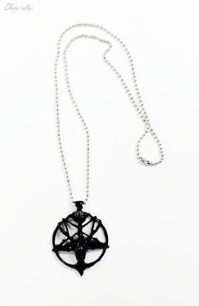 Kugelhalskette Pentagramm mit Ziegenkopf